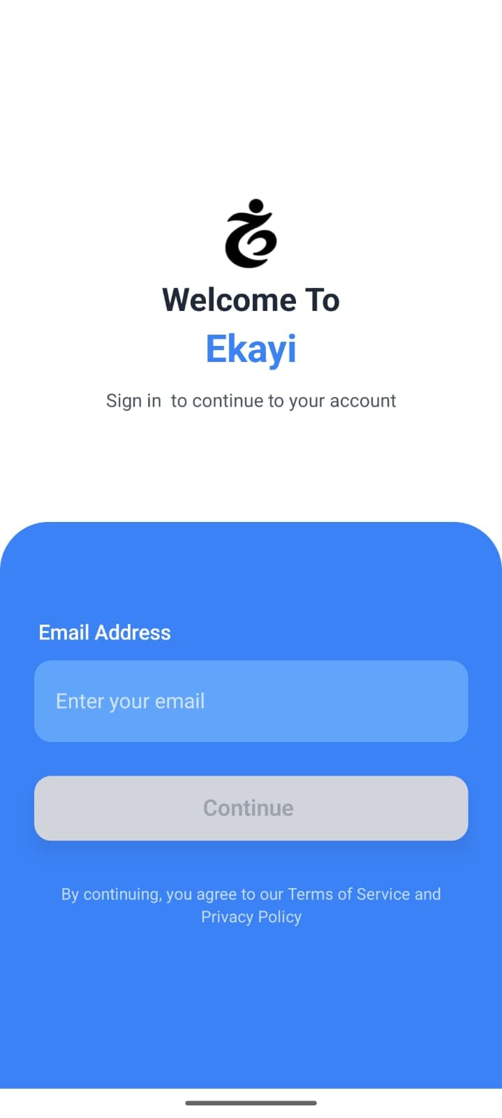 Ekayi app screen 1